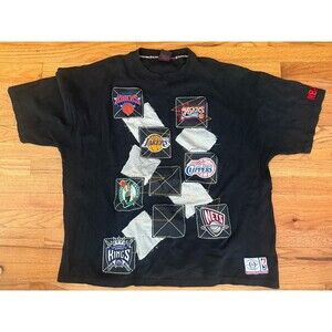 NBA Teams Shirt Mens 3X-Large Black Knicks Lakers 76ers UNK 90s Vintage Pullover